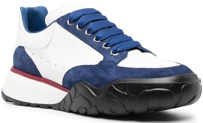 Alexander McQueen亞歷山大麥昆 牛皮 圓頭繫帶 防滑 低筒 生活休閒鞋 男款 藍白色 Order Alexander McQueen亞歷山大麥昆 牛皮 圓頭繫帶 防滑 低筒 生活休閒鞋 男款 藍白色