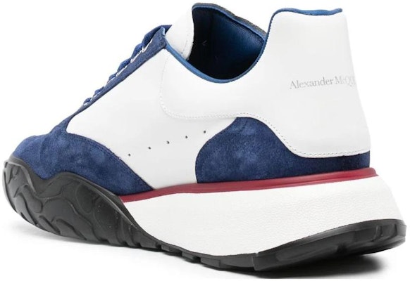 Alexander McQueen亞歷山大麥昆 牛皮 圓頭繫帶 防滑 低筒 生活休閒鞋 男款 藍白色 Lookbook Alexander McQueen亞歷山大麥昆 牛皮 圓頭繫帶 防滑 低筒 生活休閒鞋 男款 藍白色