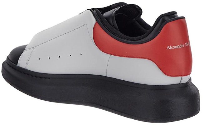 亞歷山大·麥昆 皮革 低幫繫帶圓頭 時尚板鞋 男款 白黑紅 Shop 亞歷山大·麥昆 皮革 低幫繫帶圓頭 時尚板鞋 男款 白黑紅