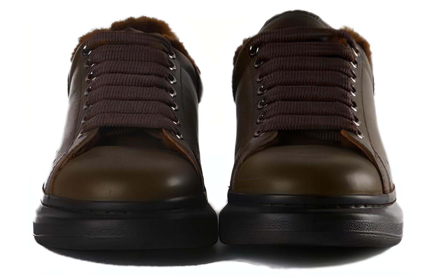 Lookbook Alexander McQueen亞歷山大麥昆 牛皮 舒适休閒 低筒 板鞋 男款 深棕色