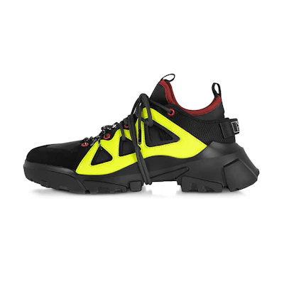 Alexander McQueen McQ Leather Fashion Sneaker 'Black Yellow'