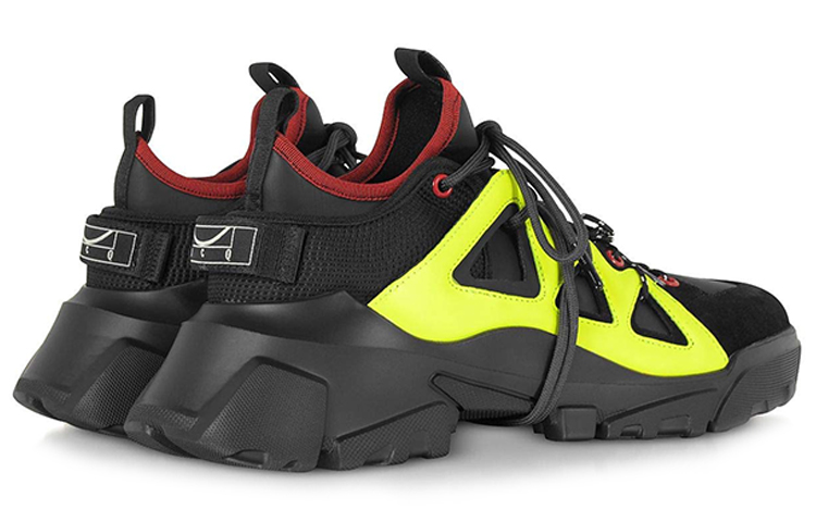 Alexander McQueen McQ Leather Fashion Sneaker 'Black Yellow' 圖 3