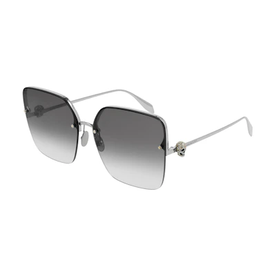 Alexander McQueen Metal Irregular Sunglasses Unisex Trendy Casual Style AM0271S-001