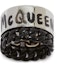 Lookbook Alexander McQueen Metal Letter Graffiti Chain Ring in Antique Silver. 663855IAG2Y1060