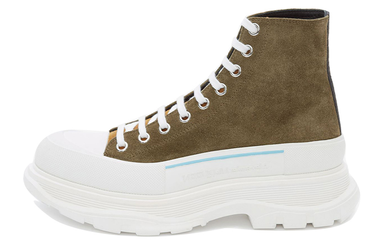 Alexander McQueen Mid-Top Sneaker Boot 'Brown Velvet Leather' 627206WHBGN3043