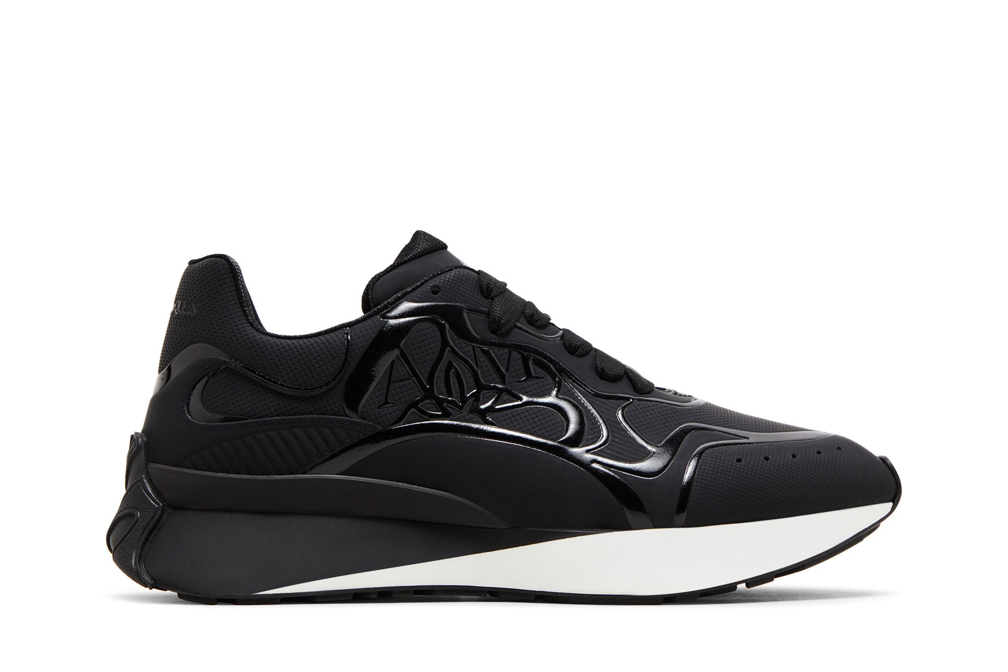 Alexander McQueen Mid Top 'Black Leather' 757720WHYKH1070