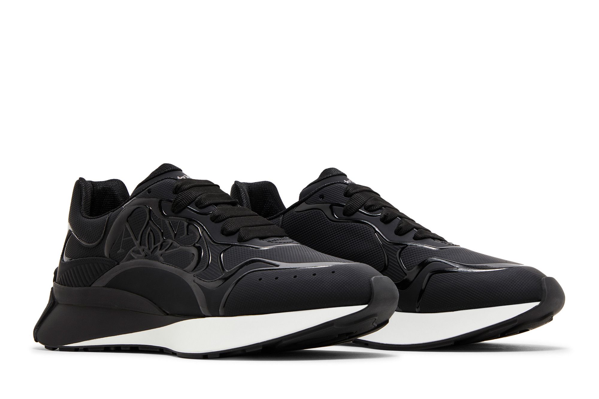 Cheap 亚历山大·麦昆 中帮“黑色皮革” 757720WHYKH1070