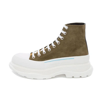 Alexander McQueen Mid-Top Sneaker Boot 'Brown Velvet Leather'