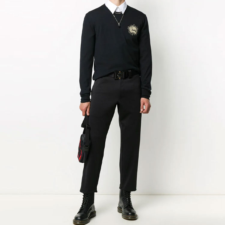 Lookbook Alexander McQueen Mini Exploded Skull Sweater Hitam 626442-Q1WZG-1062