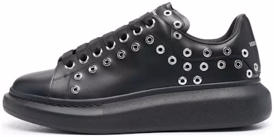 Alexander McQueen Oversized Black Silver Eyelets 730079WHQYW1081 Alexander McQueen Oversized Black Silver Eyelets 730079WHQYW1081