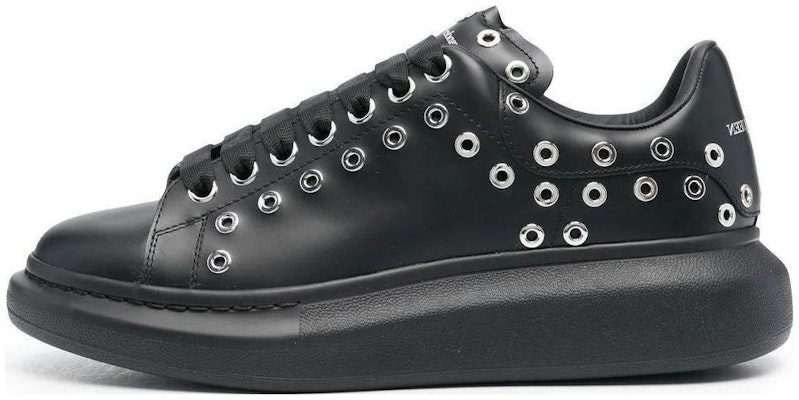 Alexander McQueen Oversized Black Silver Eyelets 730079WHQYW1081 Buy Alexander McQueen Oversized Black Silver Eyelets 730079WHQYW1081