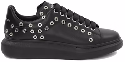 Alexander McQueen Oversized Black Silver Eyelets 730079WHQYW1081 Alexander McQueen Oversized Black Silver Eyelets 730079WHQYW1081