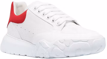 Shop 亞歷山大·麥昆 (Alexander McQueen) 白嫉紅配色厚底運動鞋 634619-WHZ96-9676