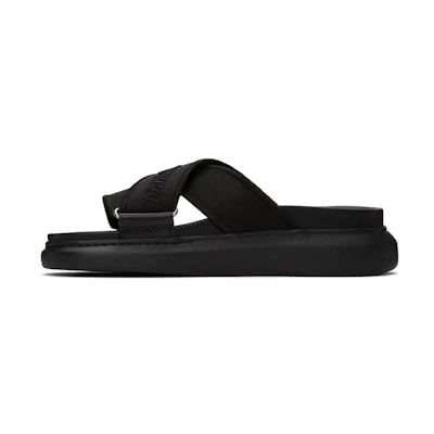 Alexander McQueen Oversized Hybrid Slide 'Black Silver'
