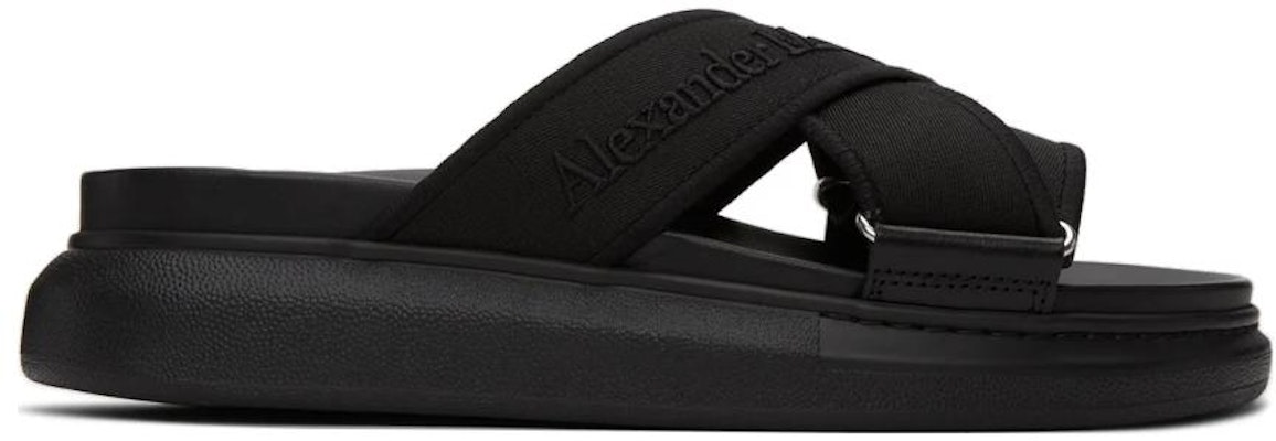 Alexander McQueen Oversized Hybrid Slide 'Black Silver' 627182-W4N21-1081 Order Alexander McQueen Oversized Hybrid Slide 'Black Silver' 627182-W4N21-1081