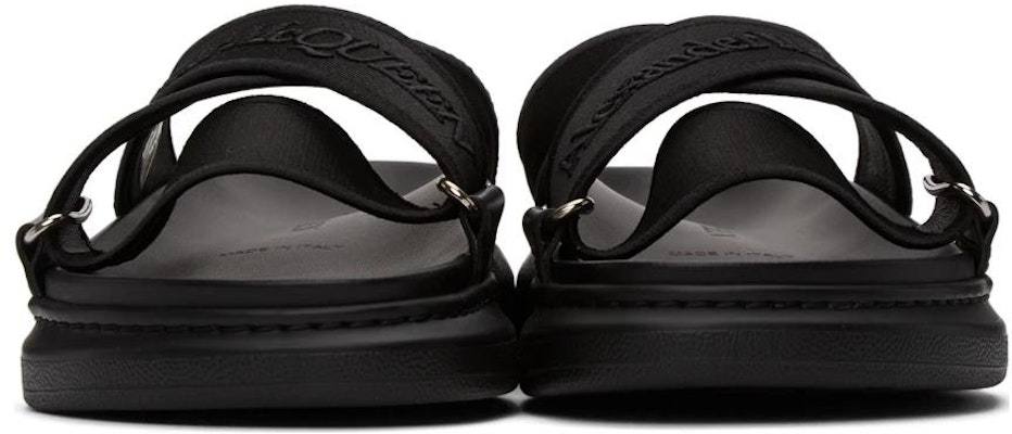 Alexander McQueen Oversized Hybrid Slide 'Black Silver' 627182-W4N21-1081 Shop Alexander McQueen Oversized Hybrid Slide 'Black Silver' 627182-W4N21-1081