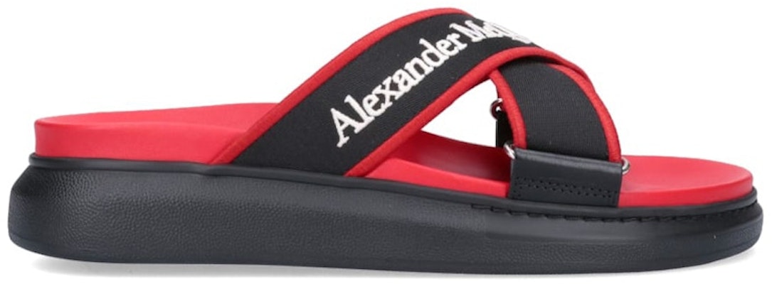 Alexander McQueen 混合拖鞋 黑紅色 Buy Alexander McQueen 混合拖鞋 黑紅色