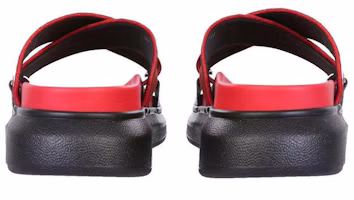 Shop Alexander McQueen 混合拖鞋 黑紅色
