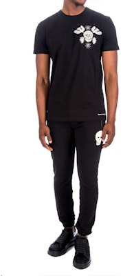 亚历山大麦昆骷髅刺绣标志宽松T恤 666613-QRX04-1000 Lookbook 亚历山大麦昆骷髅刺绣标志宽松T恤 666613-QRX04-1000