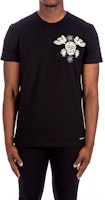 Shop Alexander McQueen Oversized Logo Embroidered Skull T-Shirt 666613-QRX04-1000