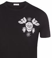 Cheap Alexander McQueen Oversized Logo Embroidered Skull T-Shirt 666613-QRX04-1000