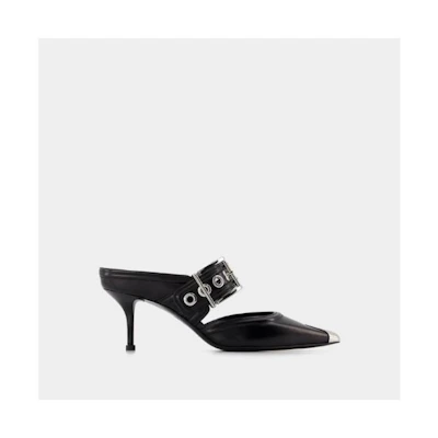 Alexander McQueen Oversized Sandals 'Black Silver'