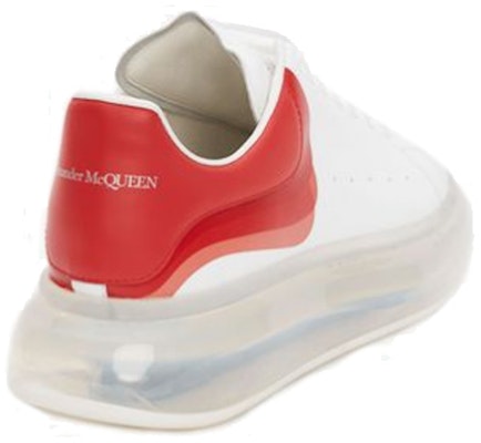 Alexander McQueen 寬版 光滑小牛皮 透明運動鞋 白紅 Shop Alexander McQueen 寬版 光滑小牛皮 透明運動鞋 白紅