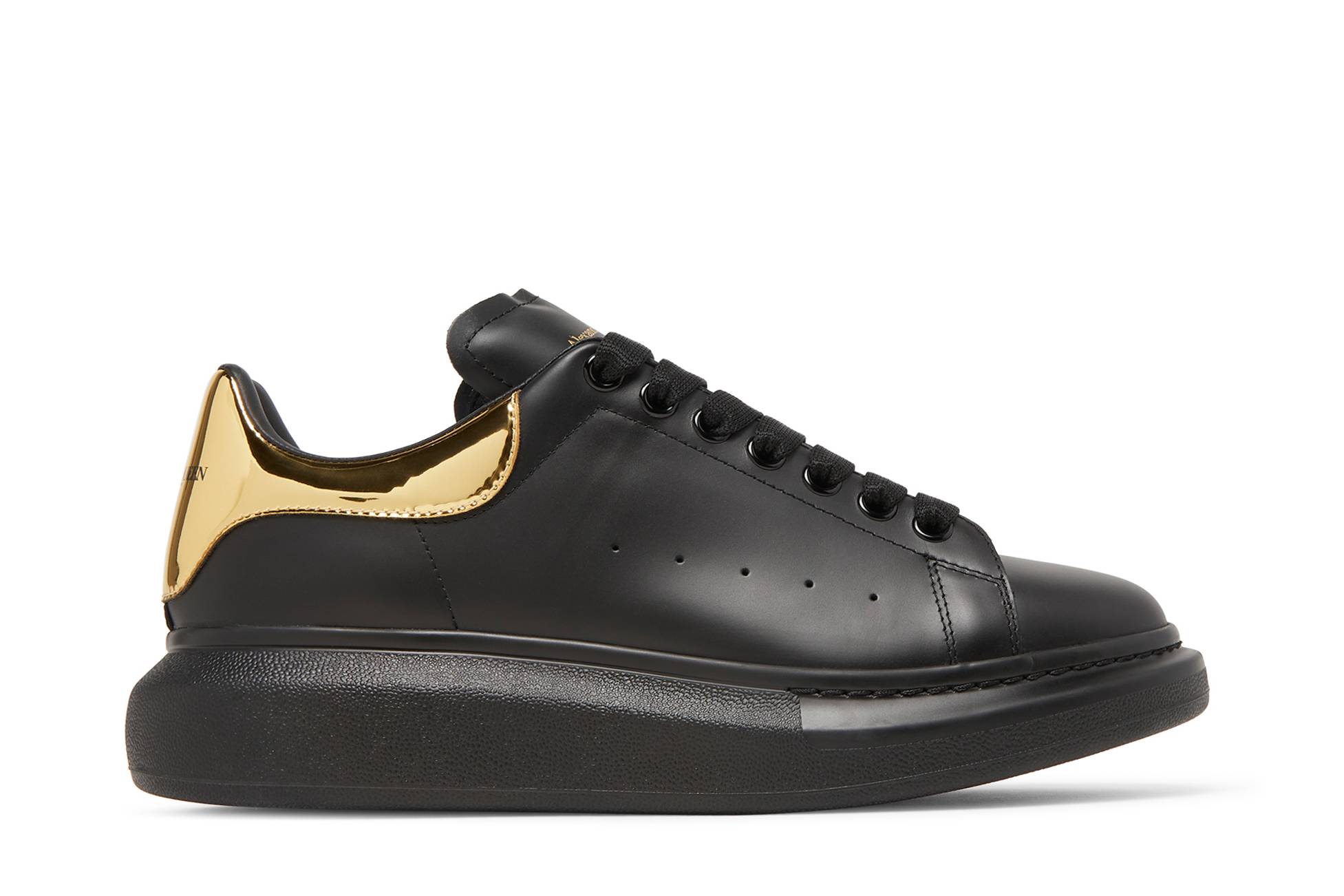 Buy 亚历山大·麦昆 黑金色厚底运动鞋 553680-WHX93-1088