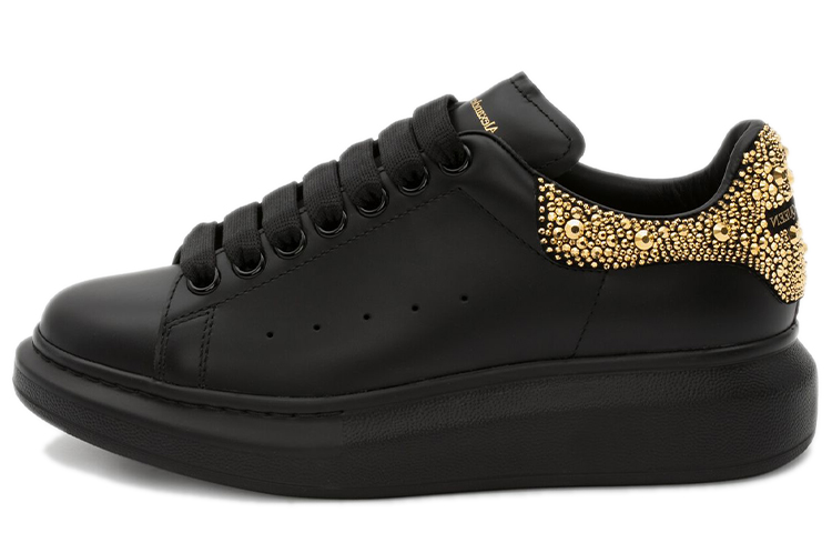 Buy Alexander McQueen Kasut Terlampau 'Hitam Emas Kristal' 662654-WIA4Z-1456