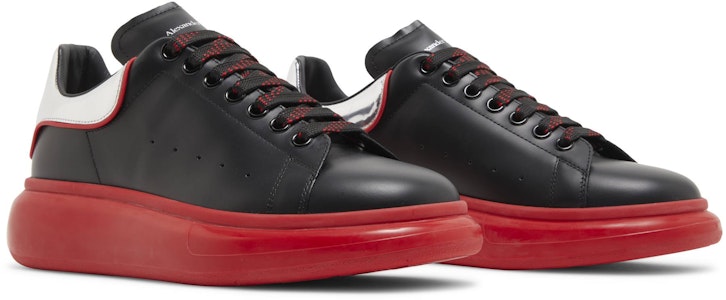 Alexander McQueen Sepatu Oversized 'Hitam Perak Merah Mengkilap' 705068-WIBNZ-1091 Cheap Alexander McQueen Sepatu Oversized 'Hitam Perak Merah Mengkilap' 705068-WIBNZ-1091
