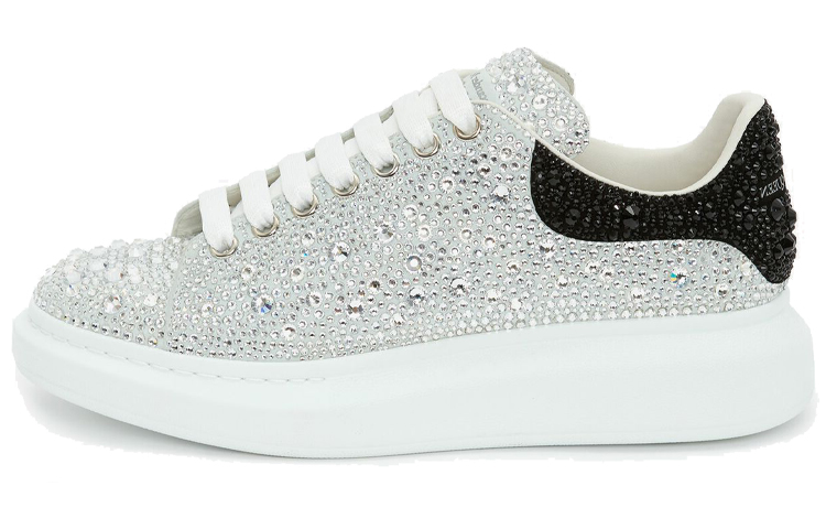 Alexander McQueen Oversized Sneaker 'Crystal Embellished - White Black' 604223-WHCE4-9329