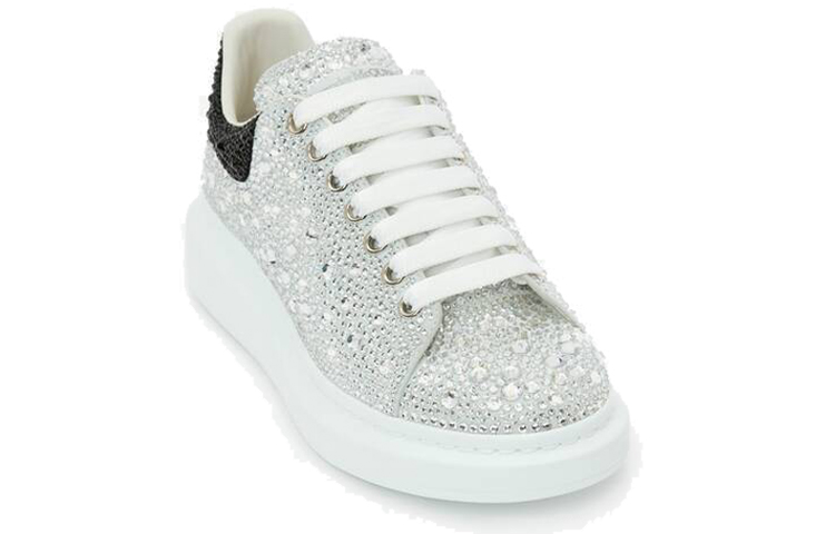 Lookbook Zapatillas Alexander McQueen Oversized 'Crystal Embellished - Blanco Negro' 604223-WHCE4-9329