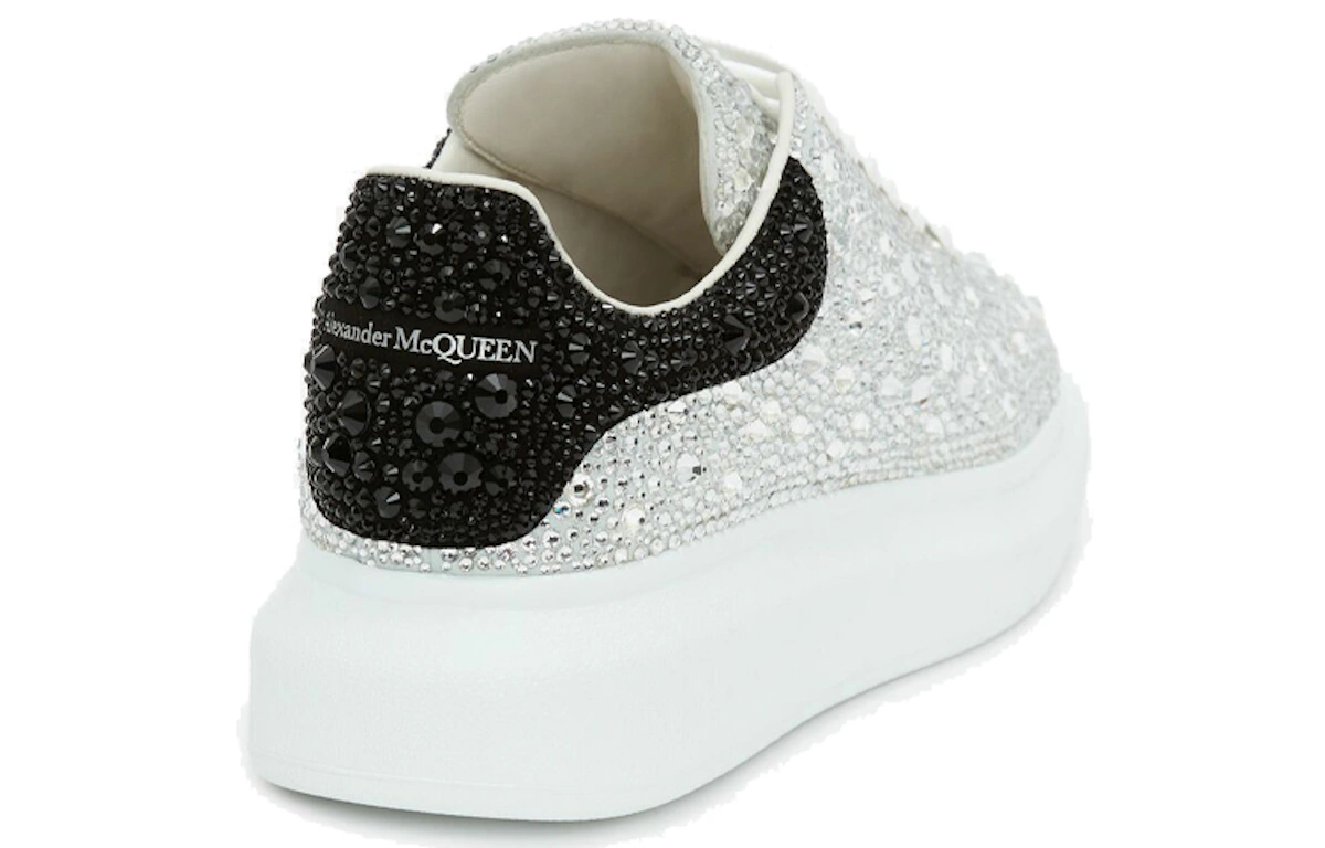 Alexander McQueen Oversized Sneaker 'Crystal Embellished - White Black'