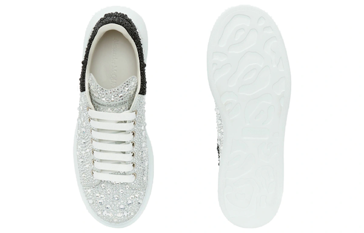 Alexander McQueen Oversized Sneaker 'Crystal Embellished - White Black'