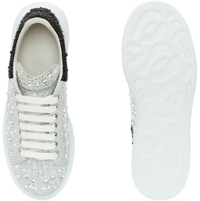 알렉산더 맥퀸 오버사이즈 크리스탈 스니커즈 (화이트/블랙) 604223-WHCE4-9329 Purchase 알렉산더 맥퀸 오버사이즈 크리스탈 스니커즈 (화이트/블랙) 604223-WHCE4-9329