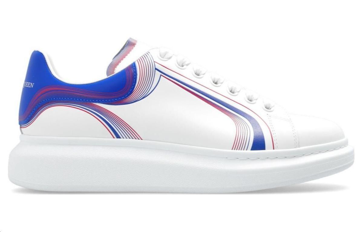 Order 亚历山大·麦昆曲线科技蓝红色厚底运动鞋 750336WIDJQ8833