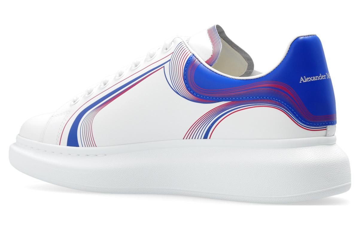 Purchase 亚历山大·麦昆曲线科技蓝红色厚底运动鞋 750336WIDJQ8833