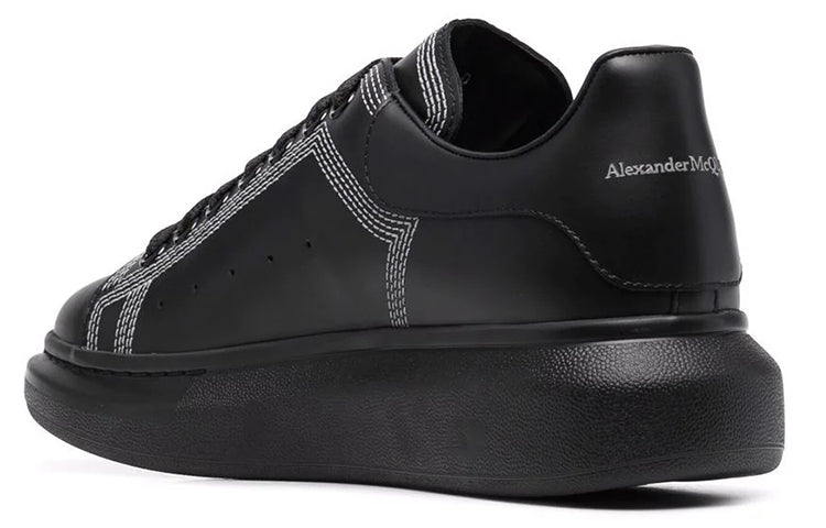 Alexander McQueen Oversized Sneaker 'Embroidered - Black Silver' 圖 4