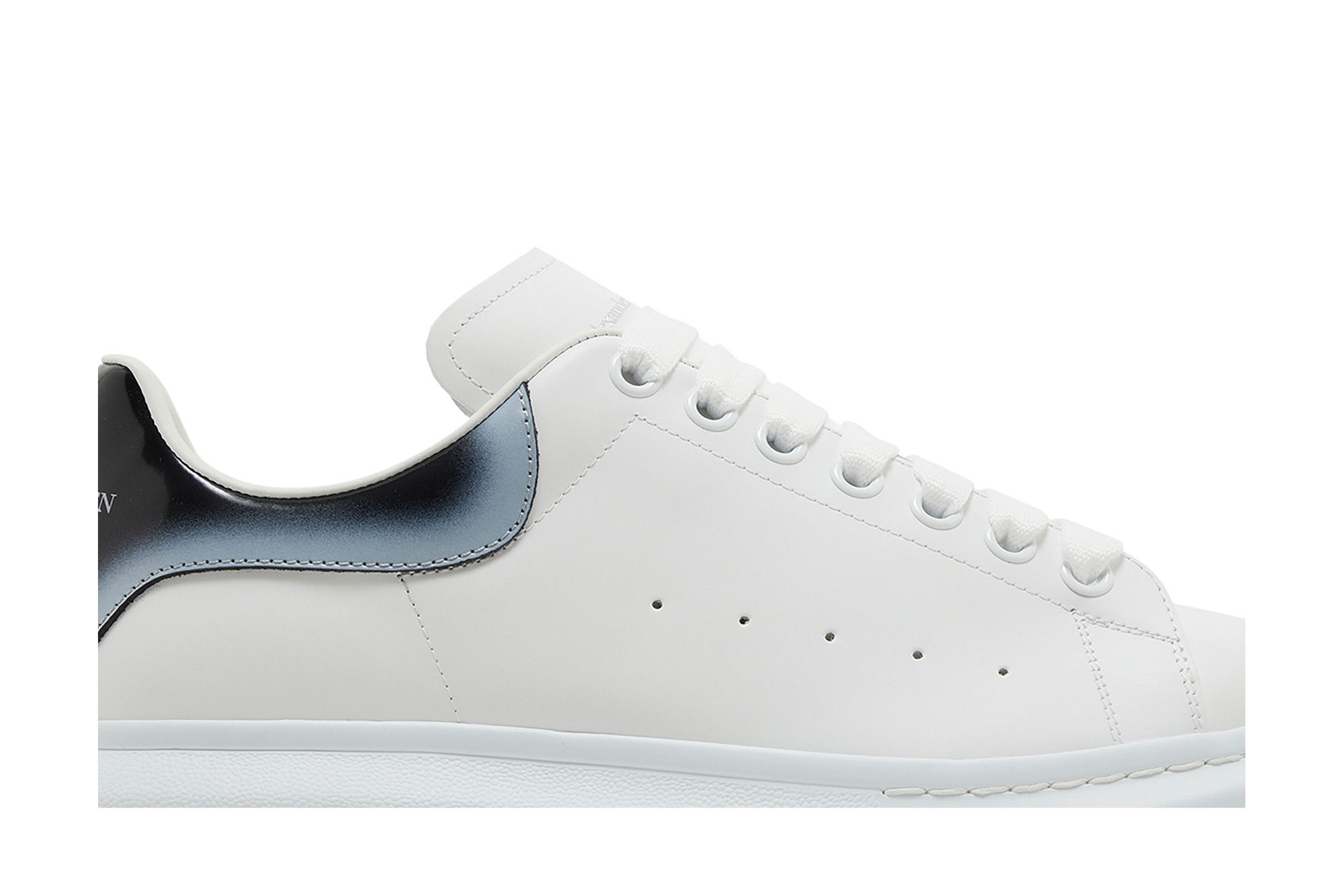 Order Alexander McQueen Oversized Sneaker 'Faded Heel - Putih Hitam Perak' 777367WIE9G9089