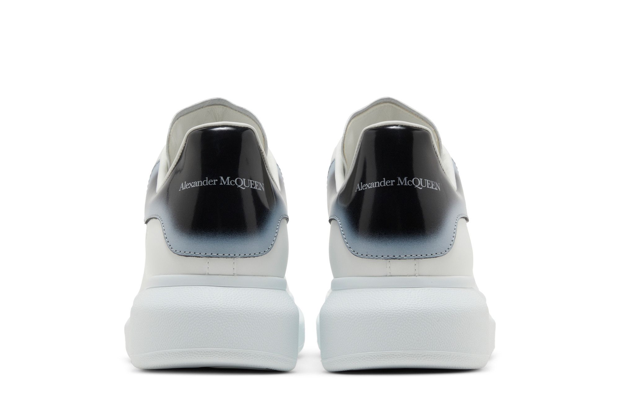 Details for Alexander McQueen Oversized Sneaker 'Faded Heel - Putih Hitam Perak' 777367WIE9G9089