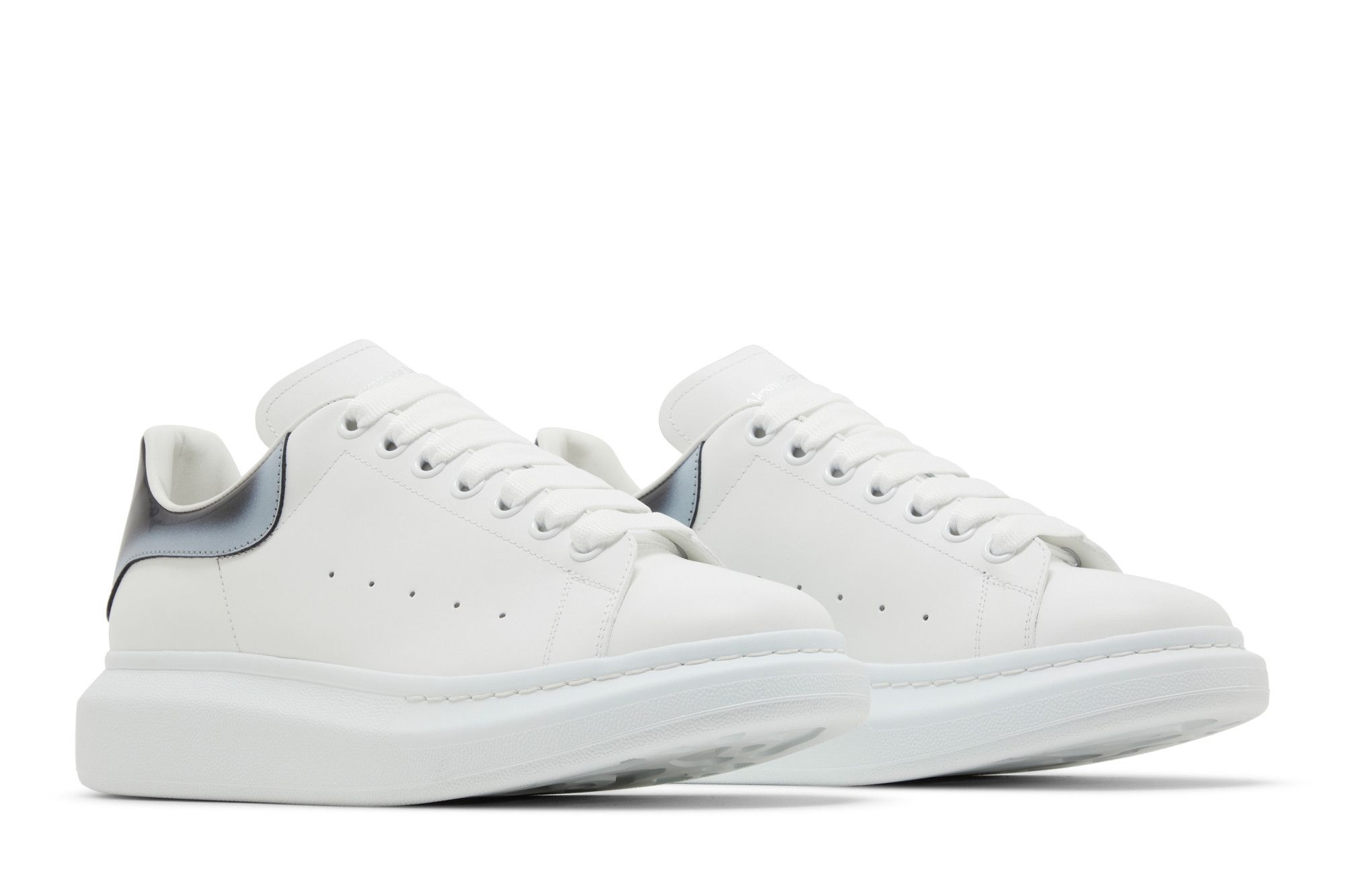 Cheap Alexander McQueen Oversized Sneaker 'Faded Heel - Putih Hitam Perak' 777367WIE9G9089