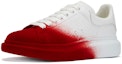 Lookbook Alexander McQueen Oversized Sneaker 'Lust Red Velvet Spray' Wanita Pria 575415-WHWM1-9092