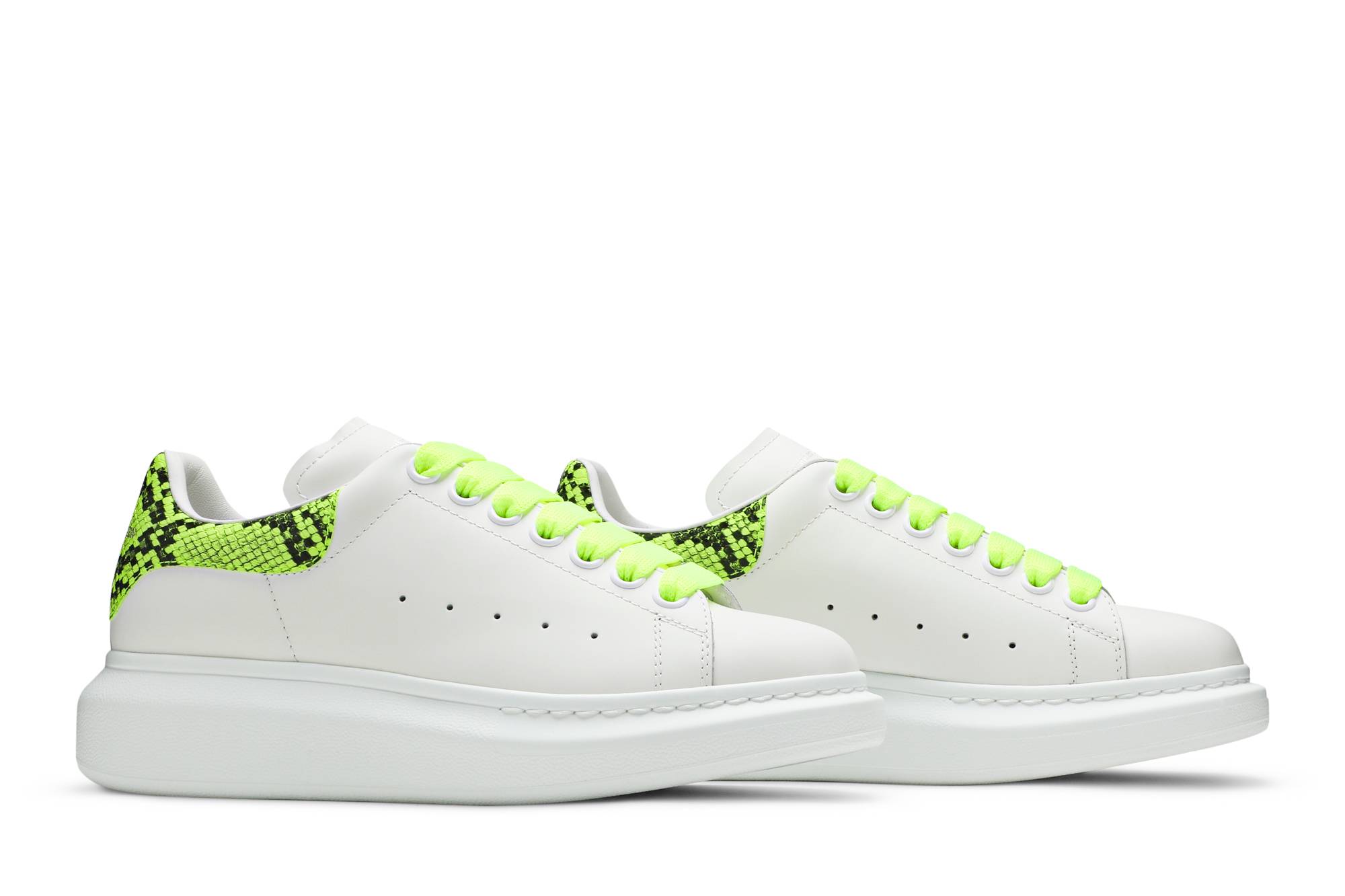 Cheap (W) Alexander McQueen Oversized Sneaker 'Motif Ular - Putih Kuning' 553770-WHX9M-9179