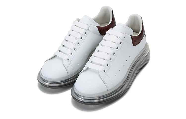 Lookbook 亚历山大·麦昆 透明鞋底核桃蛇皮厚底运动鞋 645872-WHZ4P-9574