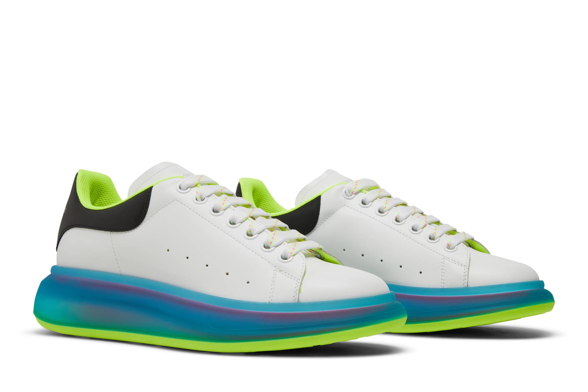 Cheap 알렉산더 맥퀸 오버사이즈 스니커즈 (투명 밑창 - 화이트 이리데슨트) 662657-WIBN3-9769