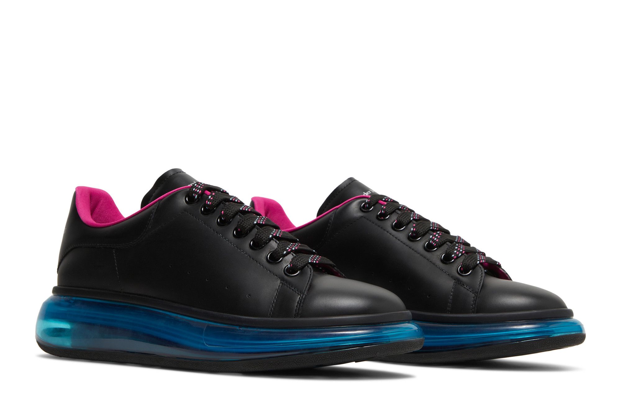 Cheap Alexander McQueen Oversized Sneaker ''Transparente Sohle - Schwarz Blau'' 662657-WHYBY-1350