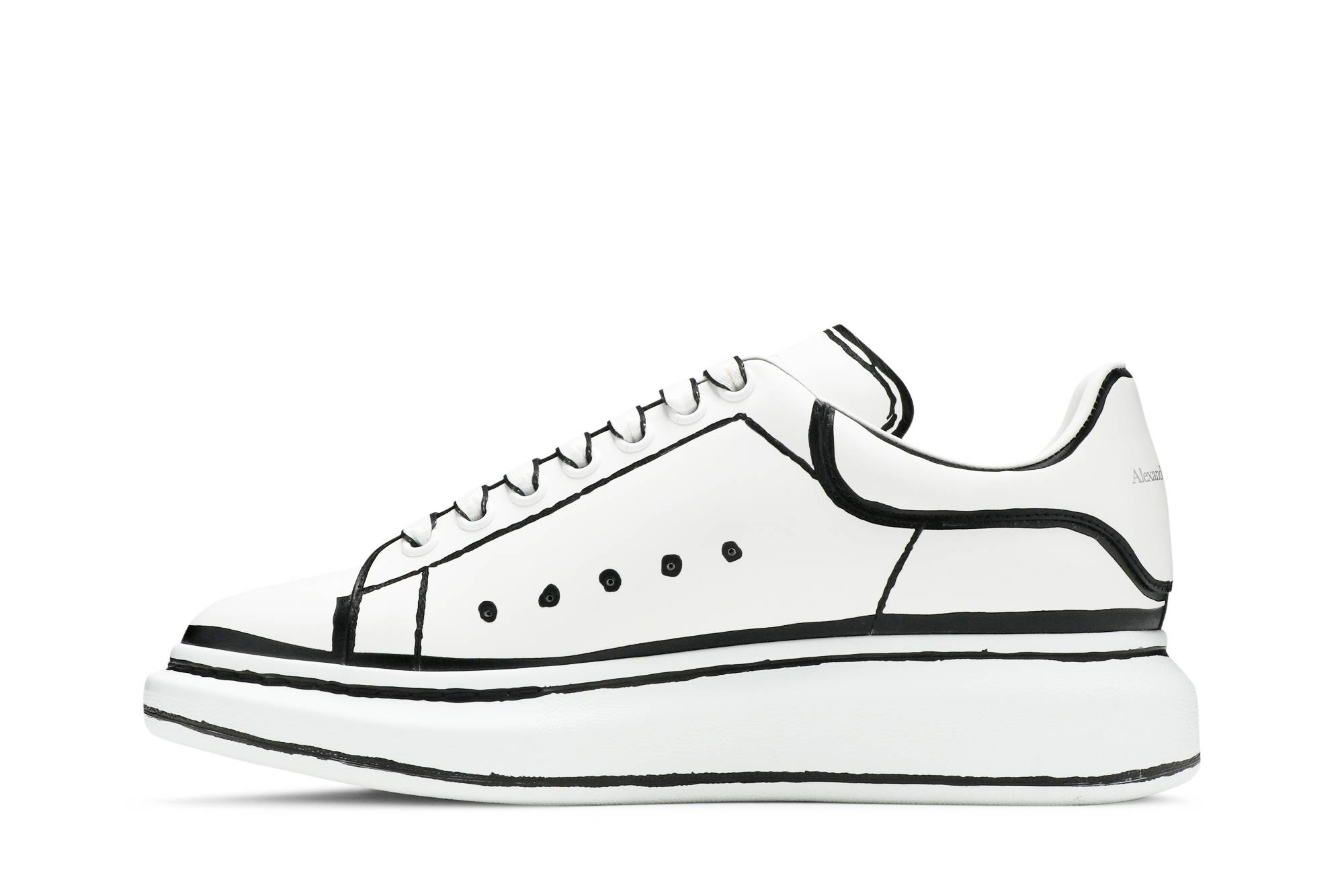 Lookbook アレキサンダー・マックイーン オーバーサイズスニーカー 'ホワイトブラック' 627867WHYBI9061 627867WHYBI9061
