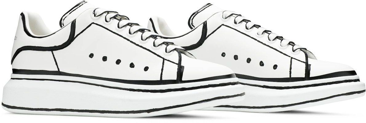 알렉산더 맥퀸 오버사이즈 스니커즈 '화이트 블랙' 627867WHYBI9061 Cheap 알렉산더 맥퀸 오버사이즈 스니커즈 '화이트 블랙' 627867WHYBI9061