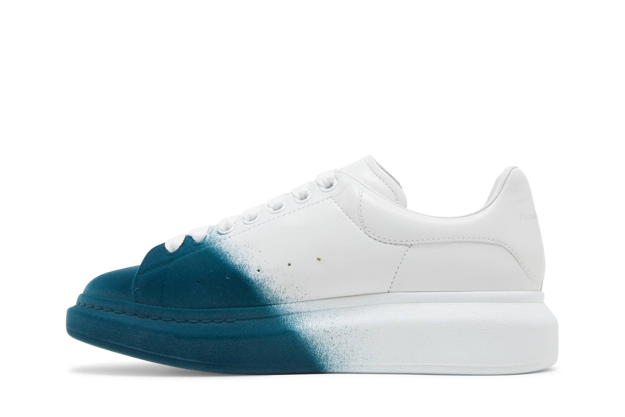 Lookbook 亚历山大麦昆白色翡翠绿喷溅大码运动鞋 575415WHWM29706