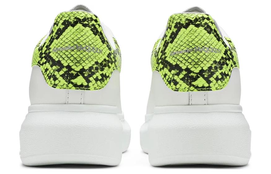 Shop Zapatillas Alexander McQueen Oversized 'Blanco Amarillo Fluo Python' 553680-WHX9M-9179